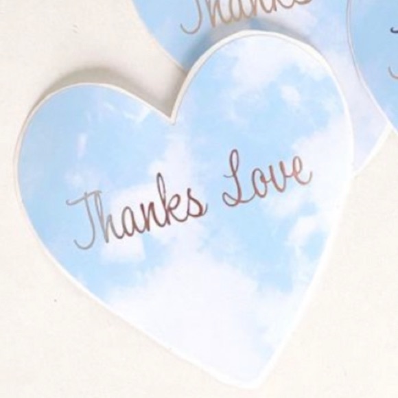 60 Cloud Heart Thanks Love Stickers - Picture 2 of 2